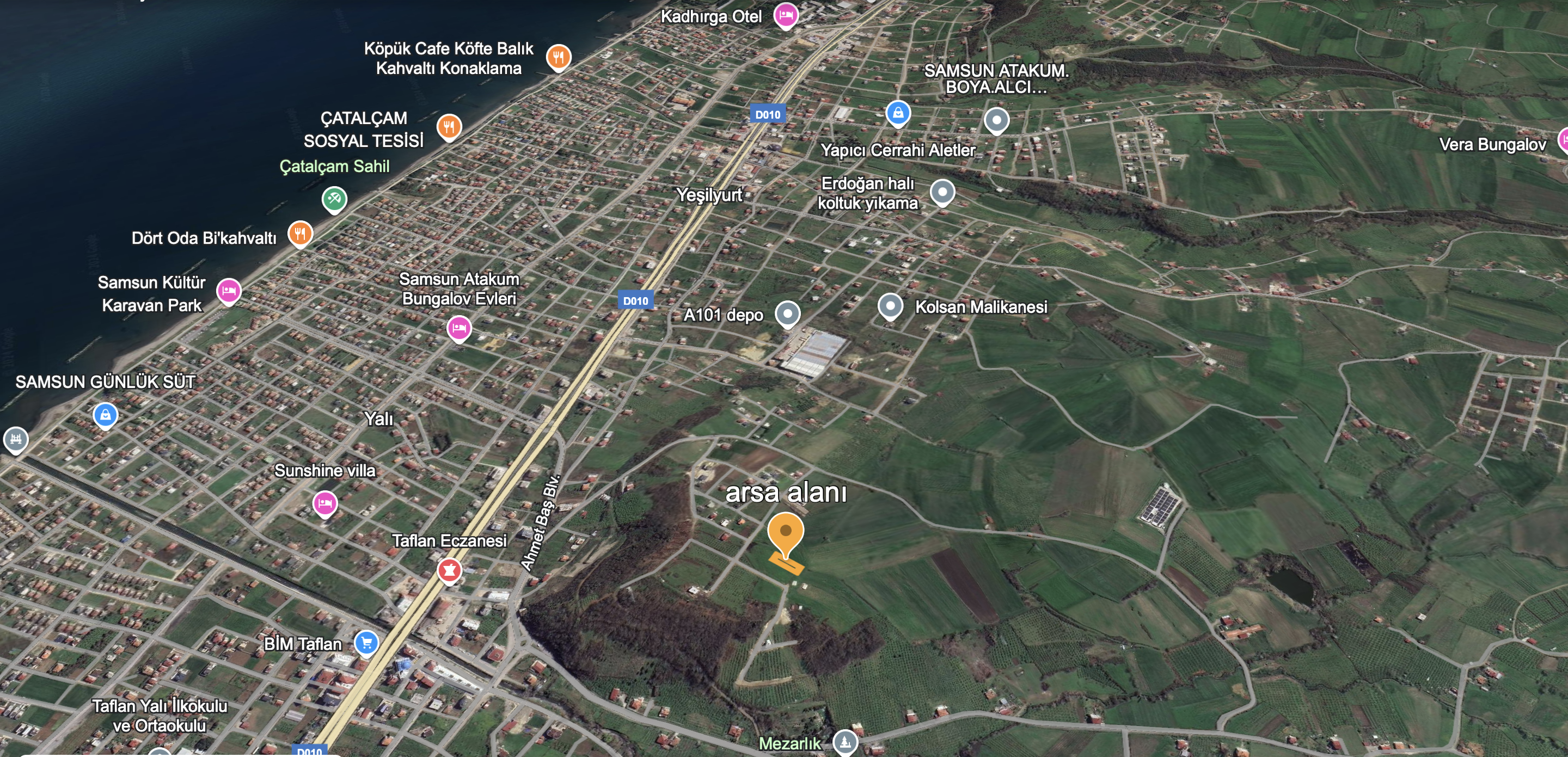 SAMSUN ATAKUM TAFLANDA DENİZ MANZARALI ARSA